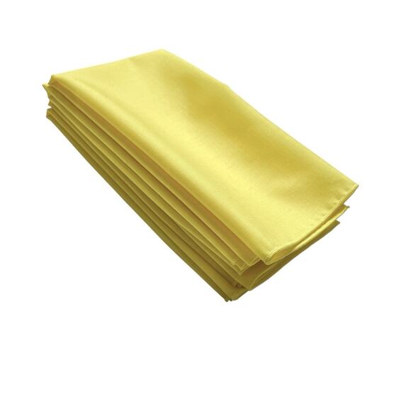 Cloth Dinner Napkins Lot of 4 Bright Yellow Square 18 Inch Soft Fabric - Picture 4 of 6